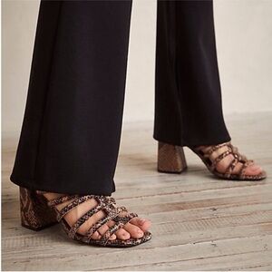 NWT Free People Colette Cinched Heel Python